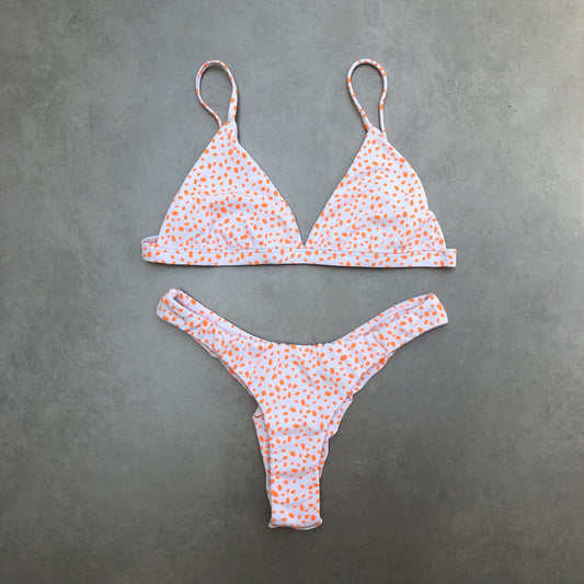 Frida White Bottom with Orange Polka Dot