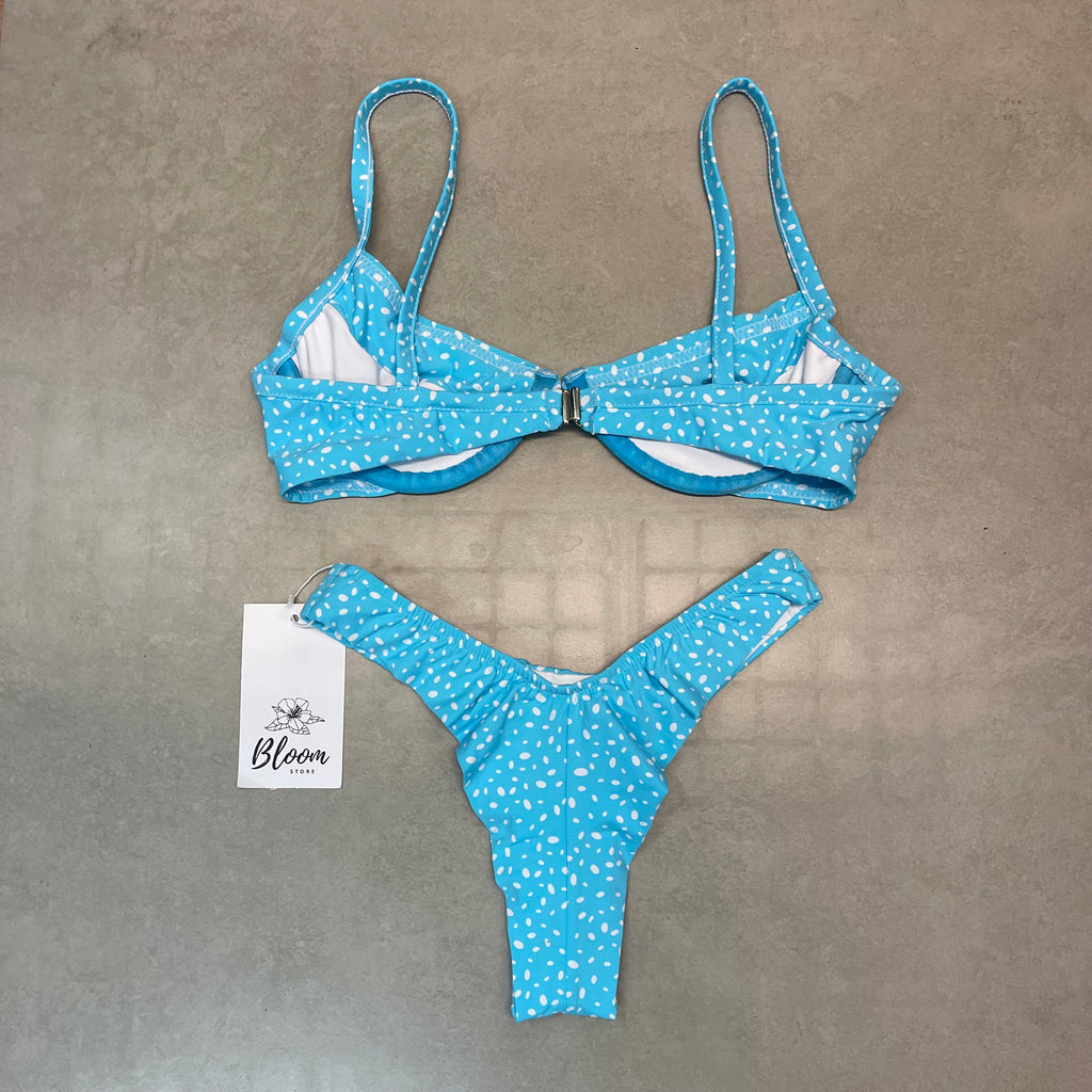 Bottom Frida Azul com Bolinha Branca