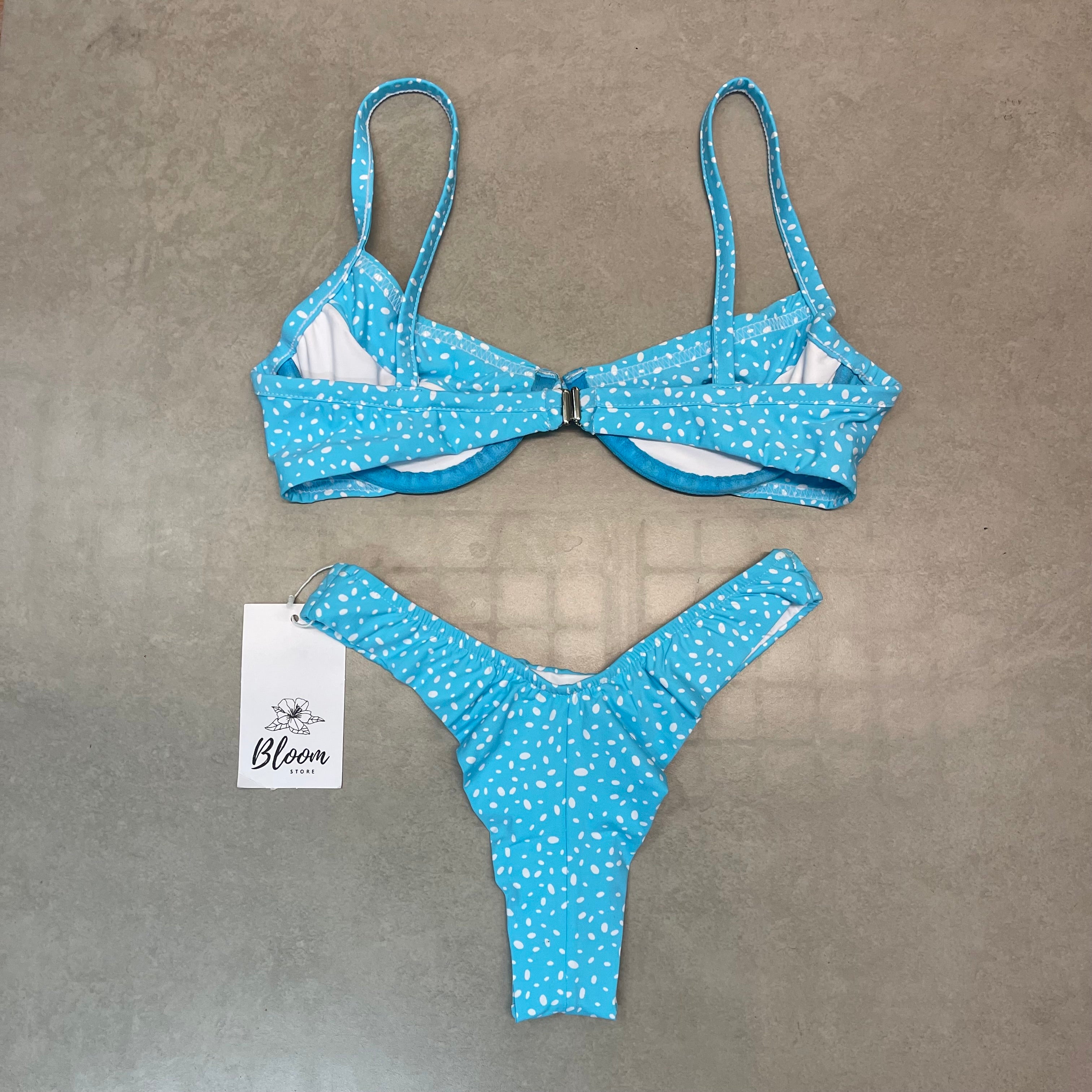 Bottom Frida Azul com Bolinha Branca