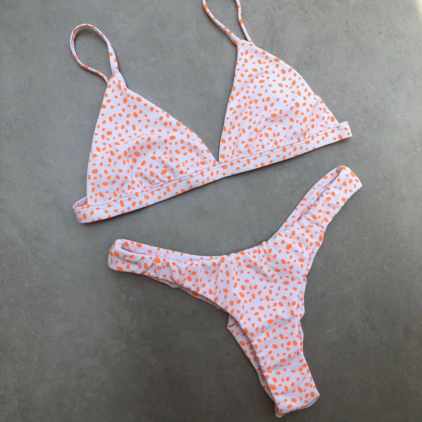 Frida White Bottom with Orange Polka Dot