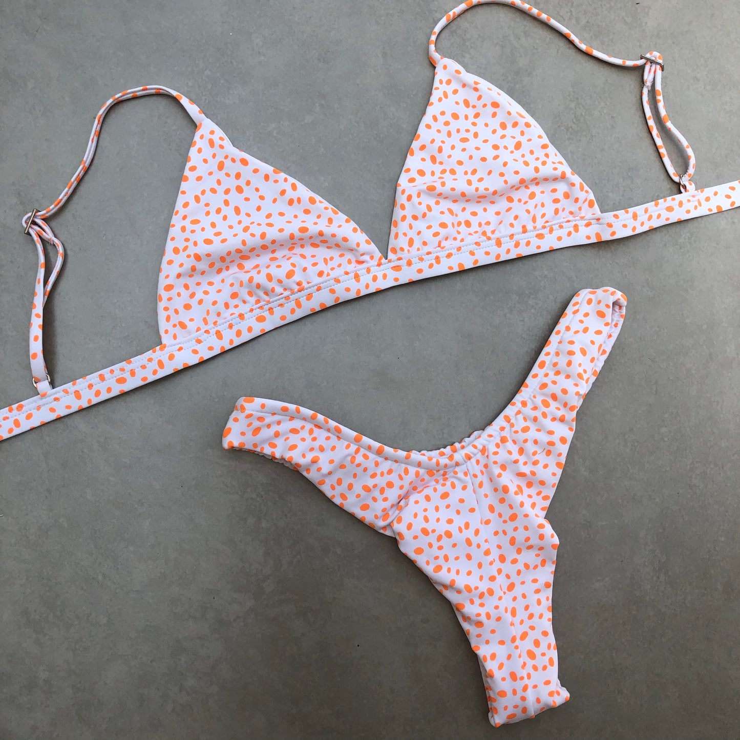 Frida White Bottom with Orange Polka Dot